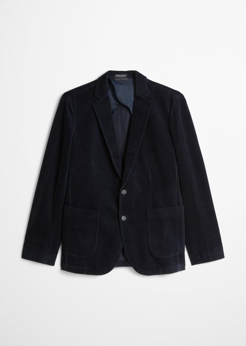 Regular-Fit Corduroy Blazer — Dark Navy