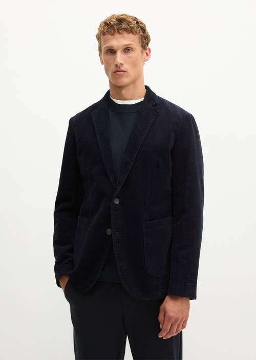 Corduroyjas, regular pasvorm Dark Navy in vooraanzicht
