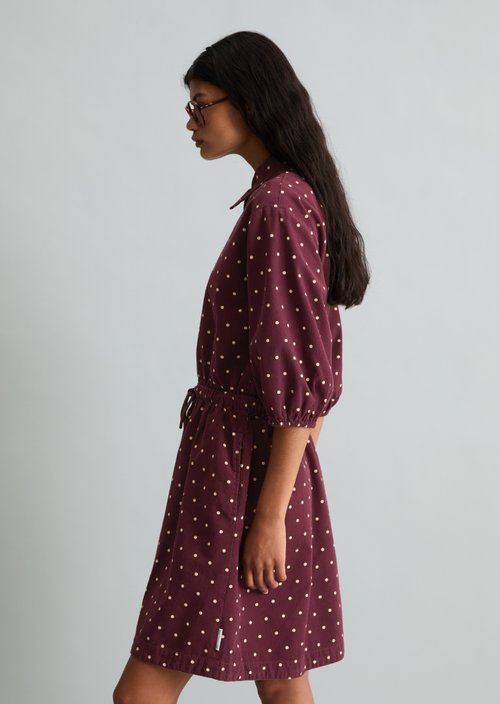 Short A-Line Seersucker Skirt — Dark Red