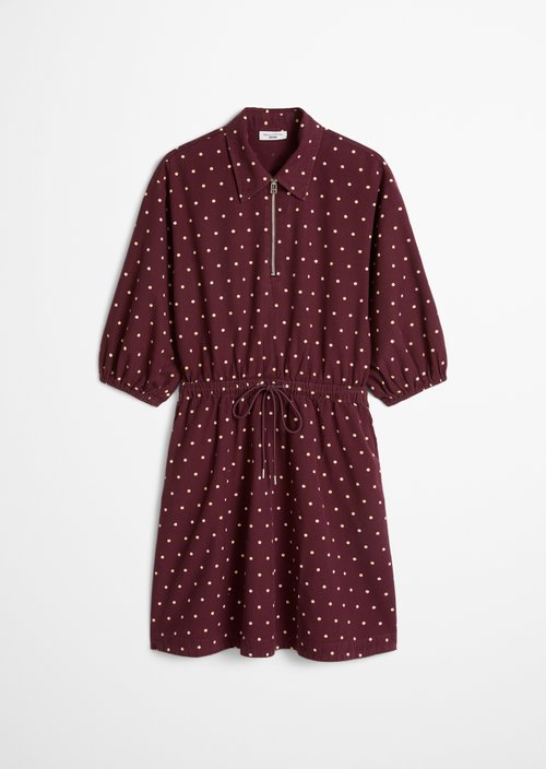 Short A-Line Seersucker Skirt — Dark Red