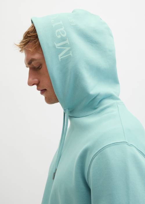 Felpa con cappuccio regular tinta in capo Midnight Moss in vista dettagliata