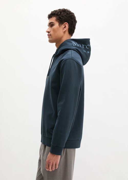 Hooded sweatshirt regular garment-dyed — Dark Navy