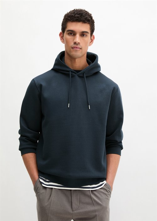 Hooded sweatshirt regular garment-dyed — Dark Navy