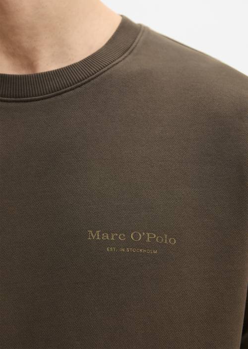 Sweater regular kledingstuk-geverfd Dark Nickle in detailaanzicht