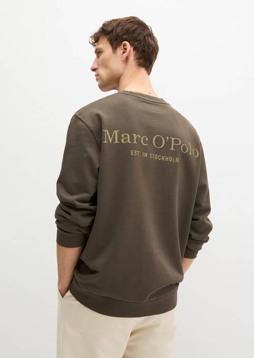 Sweater regular kledingstuk-geverfd Dark Nickle in vooraanzicht