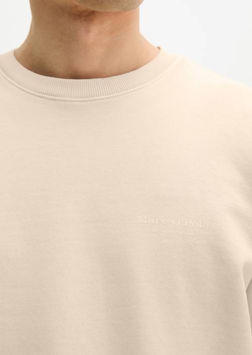 Sweater regular kledingstuk-geverfd Light Oat in detailaanzicht