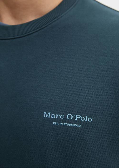 Sweater regular kledingstuk-geverfd Dark Navy in detailaanzicht