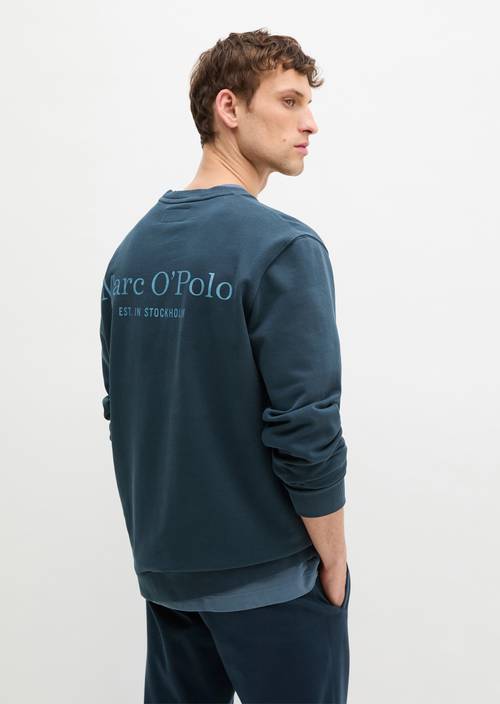 Sweater regular kledingstuk-geverfd Dark Navy in vooraanzicht