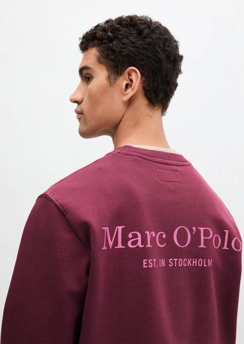 Sweater regular kledingstuk-geverfd Acai Red in vooraanzicht