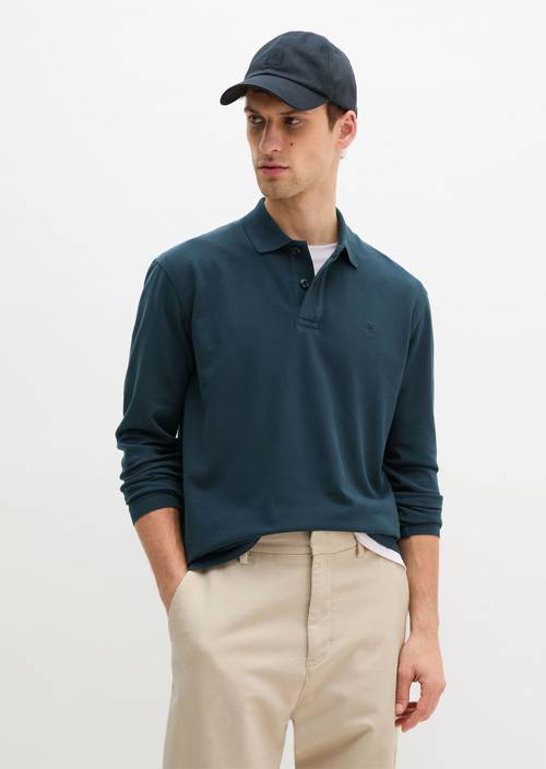 Piqué regular polo shirt Dark Navy in front view