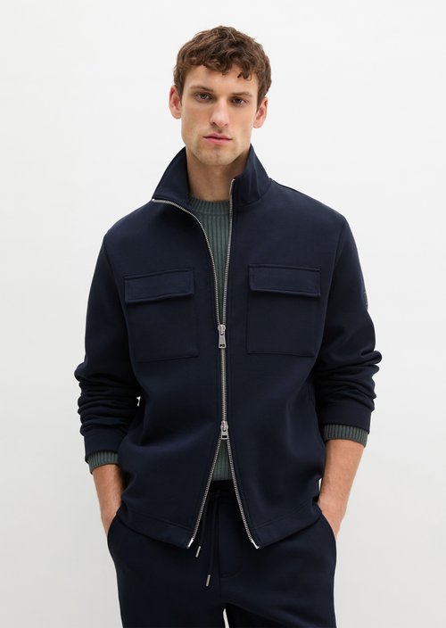 Zipper sweat jacket — Dark Navy