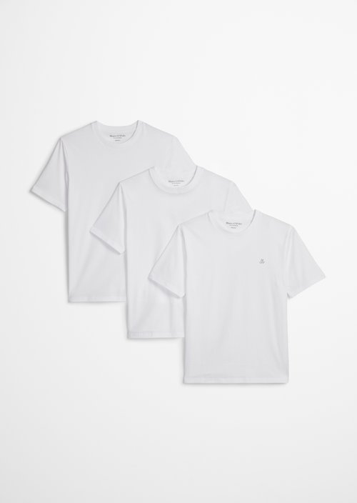 Dreierpack Rundhals-T-Shirts regular — White
