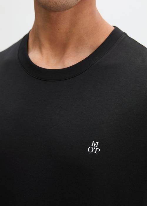 Double pack of regular round neck T-shirts Black in detail view