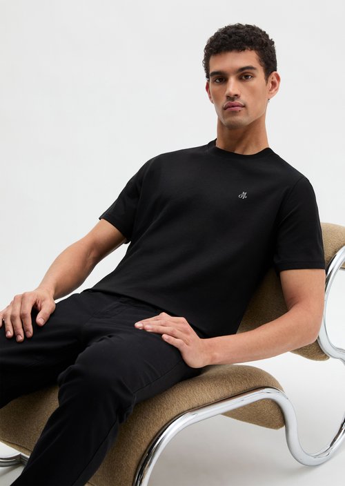Marc O'Polo Dubbelpak regular T-shirts met ronde hals, Heren, zwart, Xs, 100% Katoen
