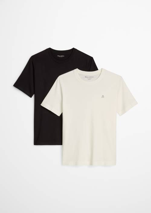 Lot de deux t-shirts col rond regular Black en vue isolée sans mannequin