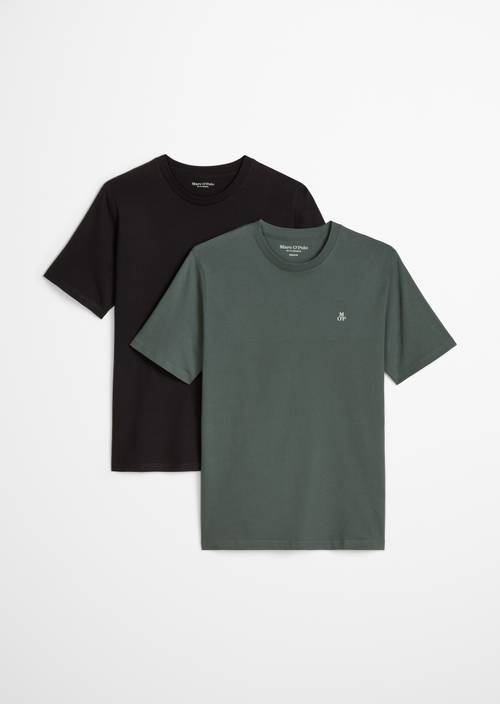 Lot de deux t-shirts col rond regular Black en vue isolée sans mannequin