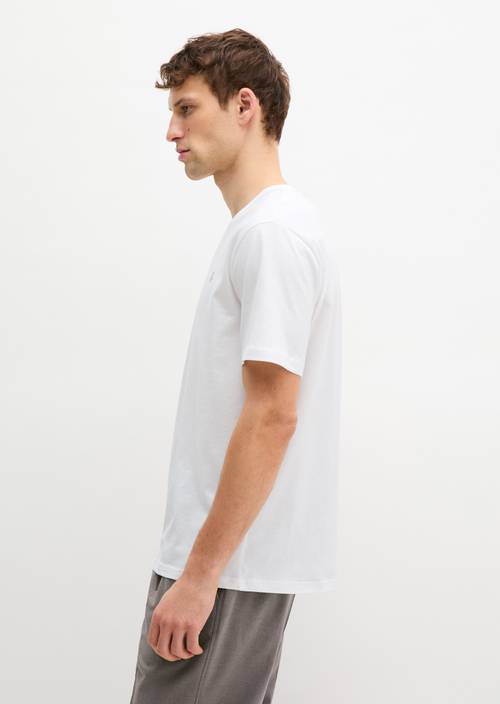 Double pack of regular round neck T-shirts White in detail view