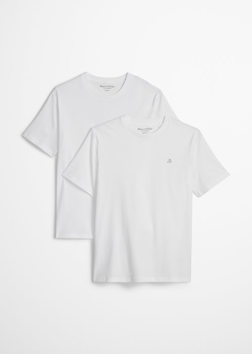 Double pack of regular round neck T-shirts — White