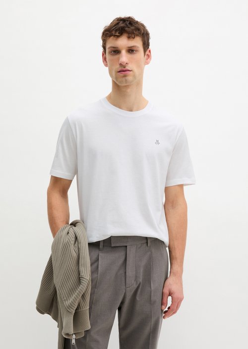 Marc O'Polo Dubbelpak regular T-shirts met ronde hals, Heren, wit, Xs, 100% Katoen