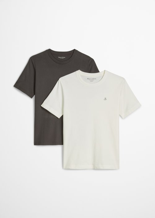 Double pack of regular round neck T-shirts — Dark Grey