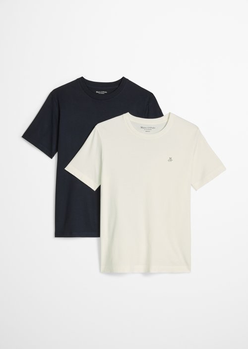 Double pack of regular round neck T-shirts — Dark Blue