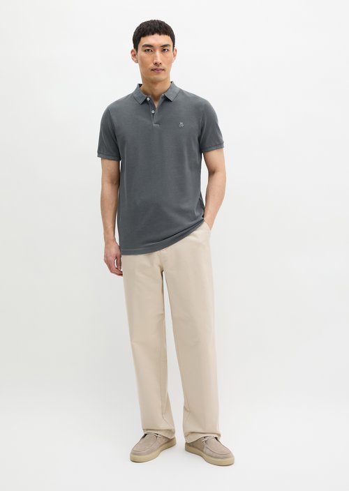 Polo shirt piqué shaped garment-dyed — Grey Morn