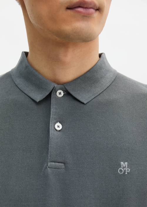 Koszulka polo w kształcie piqué barwiona w masie Grey Morn w widoku szczegółowym