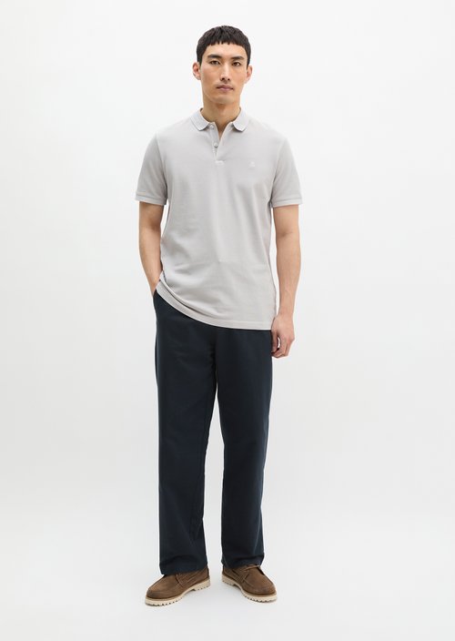 Polo shirt piqué shaped garment-dyed — Concrete Clay