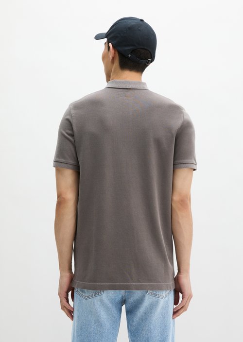 Polo shirt piqué shaped garment-dyed — Dark Nickle