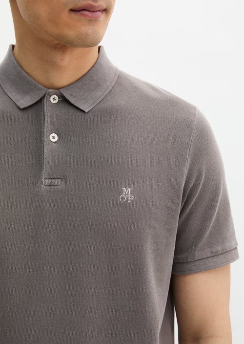 Polo shirt piqué shaped garment-dyed — Dark Nickle