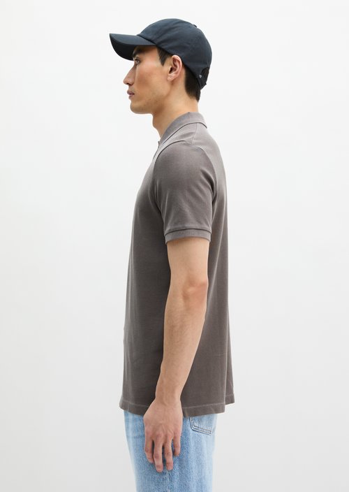 Polo shirt piqué shaped garment-dyed — Dark Nickle