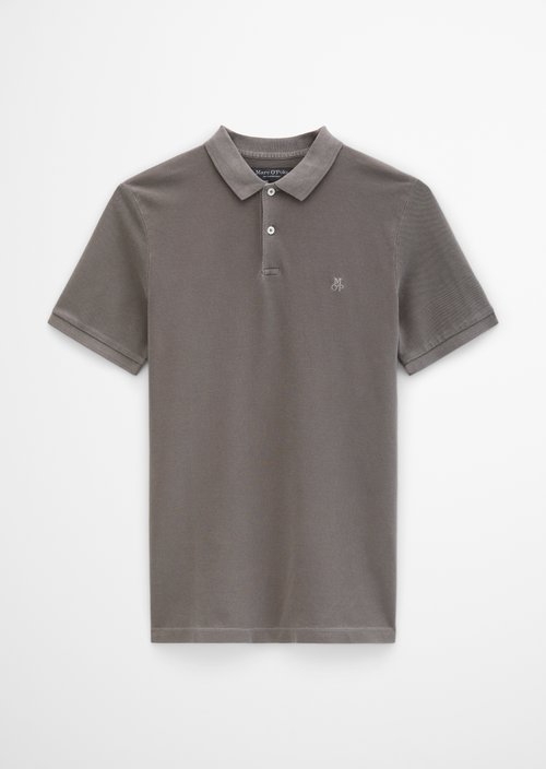 Polo shirt piqué shaped garment-dyed — Dark Nickle