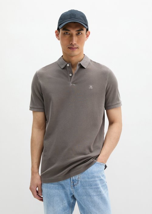 Polo shirt piqué shaped garment-dyed — Dark Nickle