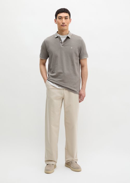 Polo shirt piqué shaped garment-dyed — Frozen Taupe