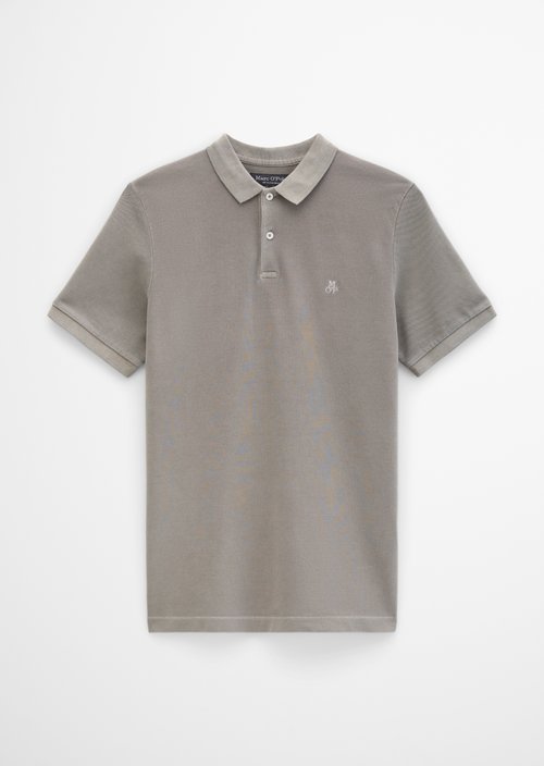 Polo shirt piqué shaped garment-dyed — Frozen Taupe