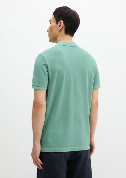 Polo shirt piqué shaped garment-dyed — Botanical Green