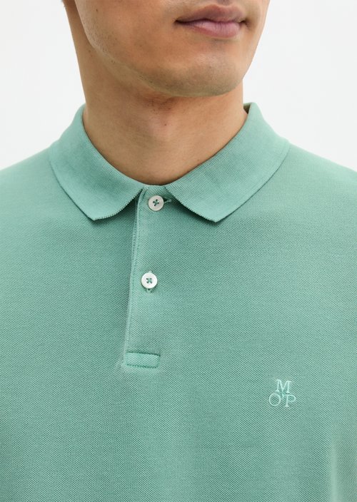Polo shirt piqué shaped garment-dyed — Botanical Green