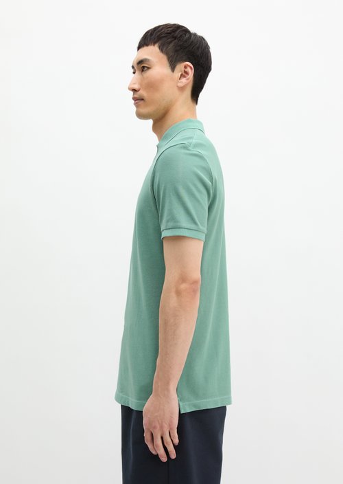 Polo shirt piqué shaped garment-dyed — Botanical Green