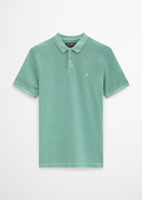 Polo shirt piqué shaped garment-dyed — Botanical Green