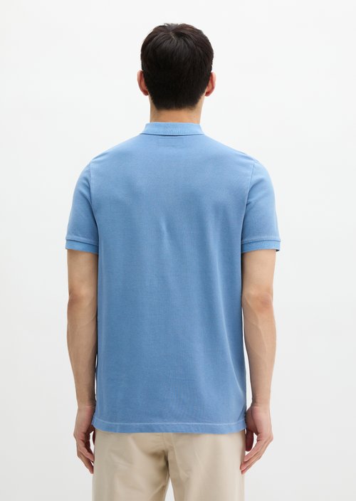 Polo shirt piqué shaped garment-dyed — Provincial Blue