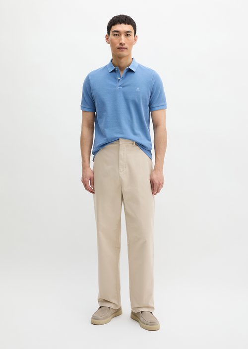 Polo shirt piqué shaped garment-dyed — Provincial Blue