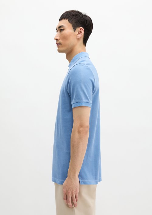 Polo shirt piqué shaped garment-dyed — Provincial Blue