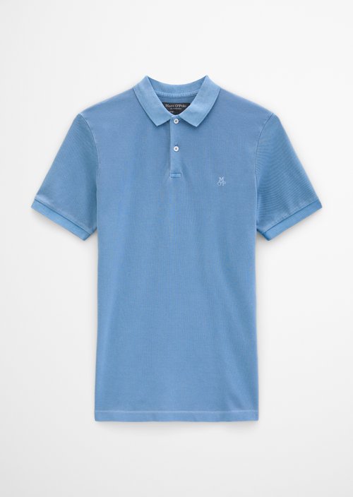 Polo shirt piqué shaped garment-dyed — Provincial Blue