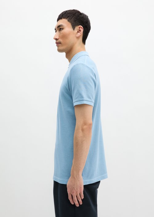 Polo shirt piqué shaped garment-dyed — Blue Dawn