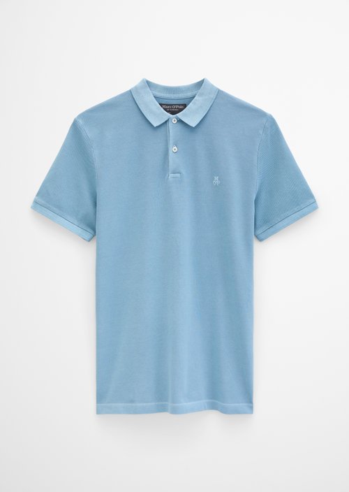 Polo shirt piqué shaped garment-dyed — Blue Dawn