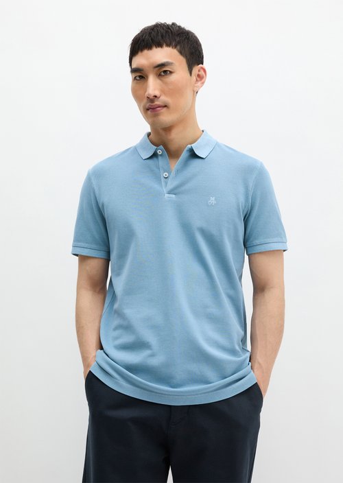 Polo shirt piqué shaped garment-dyed — Blue Dawn