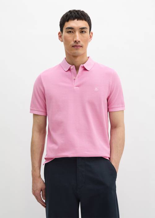 Koszulka polo w kształcie piqué barwiona w masie Mellow Rose w widoku z przodu