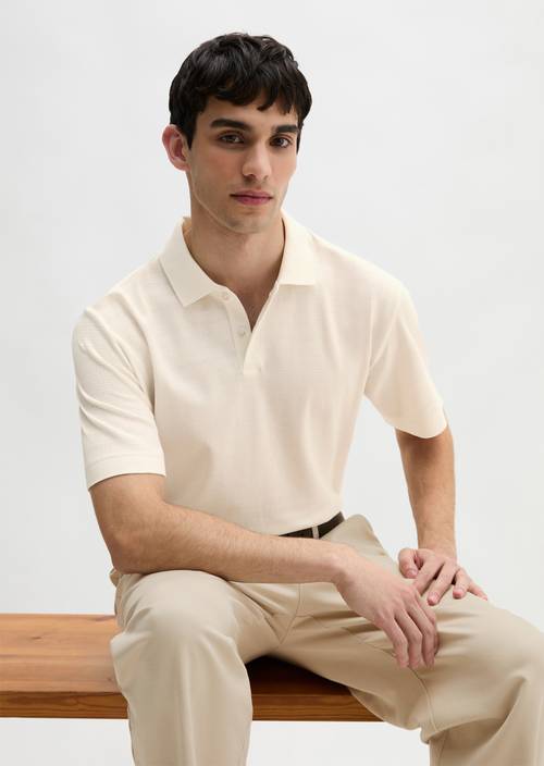 Polo DfC régulier Silky White en vue de face