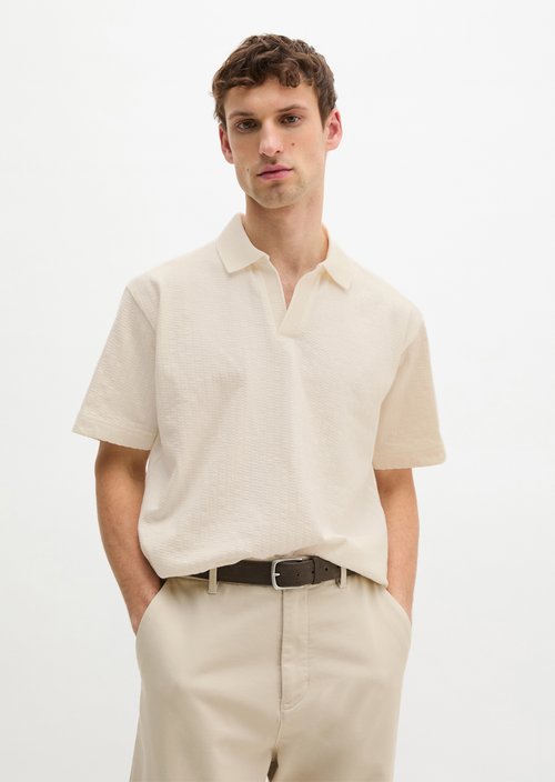 DfC polo shirt Jersey Structure regular — Silky White