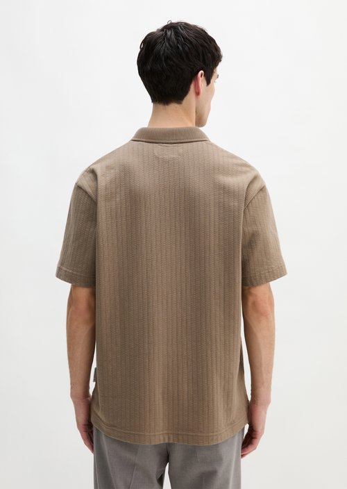 DfC polo shirt Jersey Structure regular — Frozen Taupe